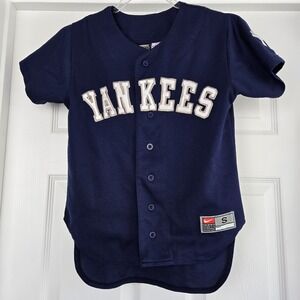 New York Yankees Jason Giambi #25 Nike Yourh Jersey Boys Size S 8-10 Button Up